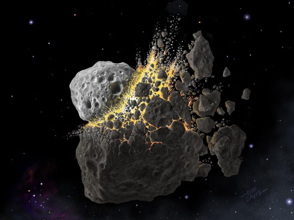 Astronomers have captured a massive collision of steroids.
