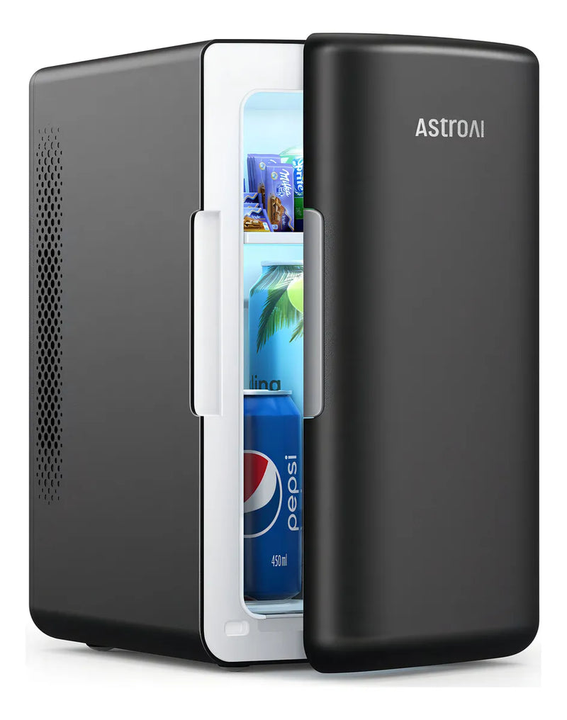 Mini Refrigerador 6L (8 Latas), Frigobar Portátil AC/DC para Habitación, Oficina, Auto y Viaje