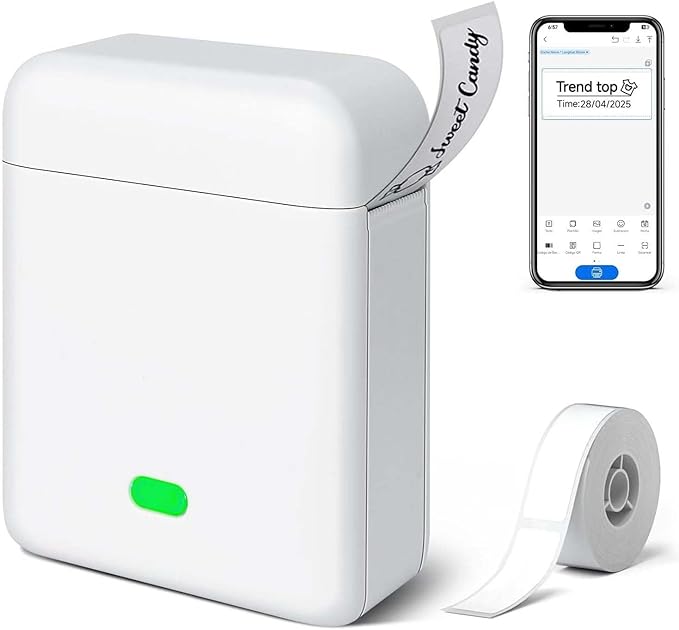 NIIMBOT D110 Mini Impresora de Etiquetas Portátil sin Tinta, Etiquetas 12×40 mm