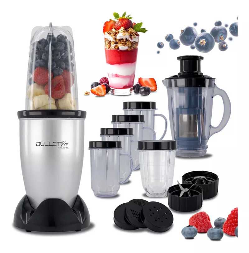 Licuadora Procesador de Alimentos Profesional Potentete 350w, Kit de 21 Piezas con Tapa para Llevar