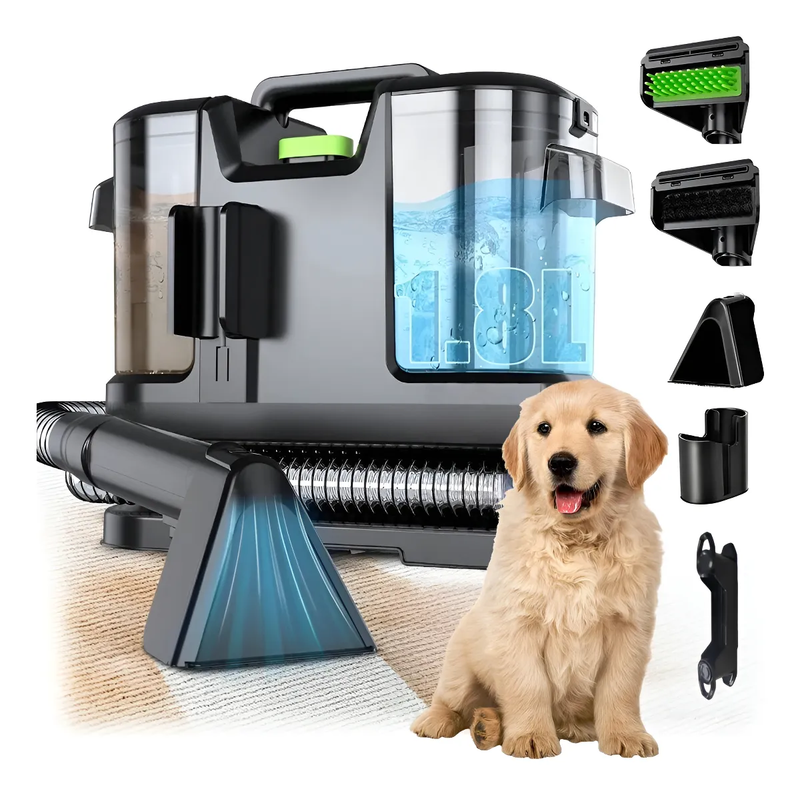 Aspiradora Extractora Profesional 16KPA para Alfombras y Tapicería, Tanques 1.8L + 1.3L