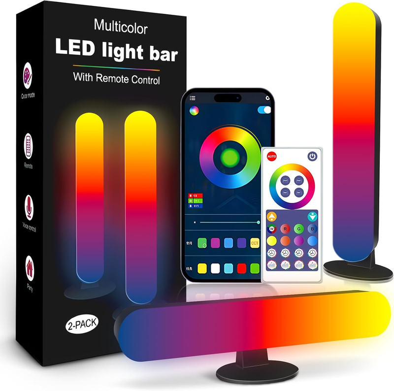 Kit de Barras LED RGB, Efecto Arco Iris, Luz Ambiental Sincronizada