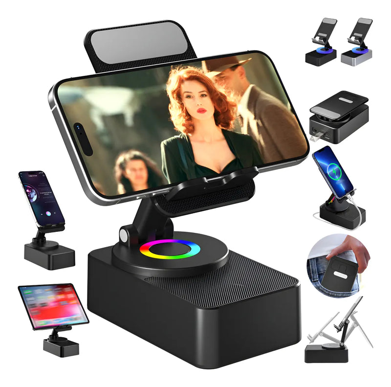 Bocina Bluetooth Inalámbrica 2 en 1 con Soporte para Celular, Portátil y Multifuncional