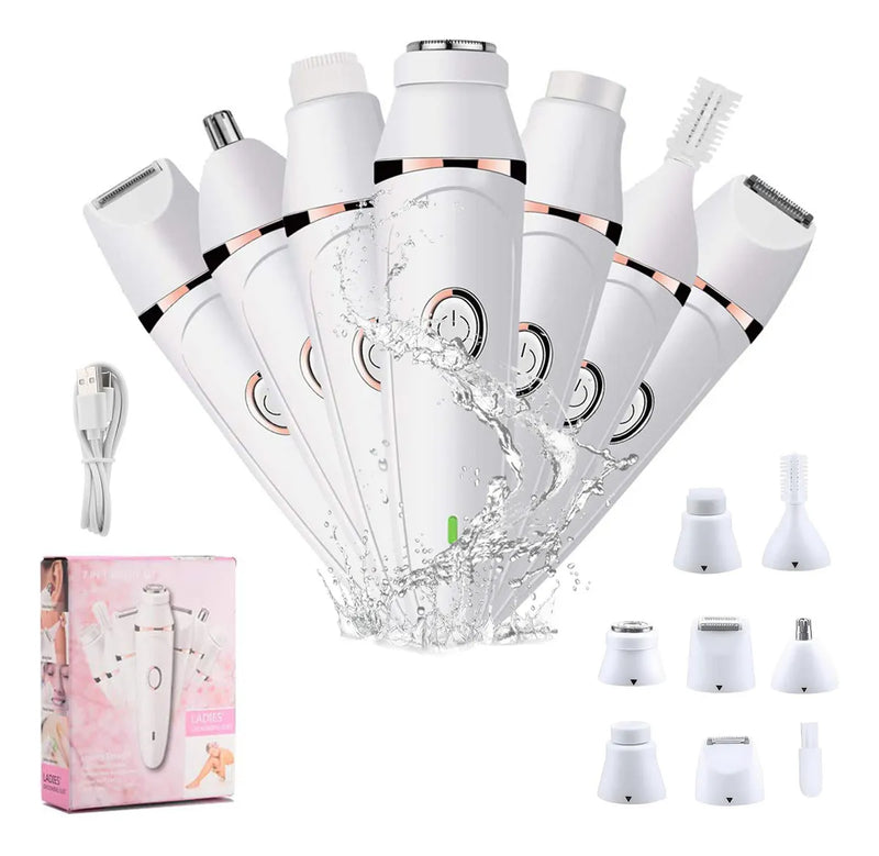 Depiladora Eléctrica Multifuncional 7 en 1 para Mujer, Kit Completo