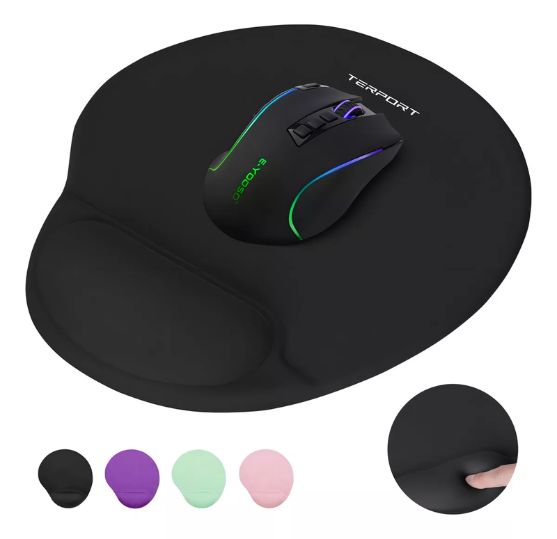 Mouse Pad Ergonómico con Soporte Muñeca de Gel 25x22cm