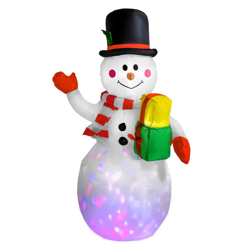 Muñeco de Nieve Inflable de Navidad con Luz LED, Decoración Navideña Exterior e Interior