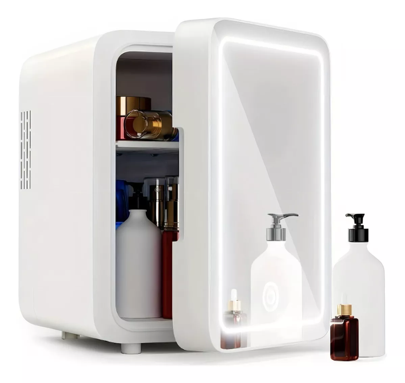 Mini Refrigerador Personal Chiller con Luz LED de 4L, 127V Color Blanco