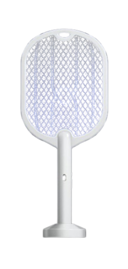 Raqueta Eléctrica Mata Mosquitos 3 en 1 de 3000V con Lámpara Antimosquitos y Carga USB Tipo C