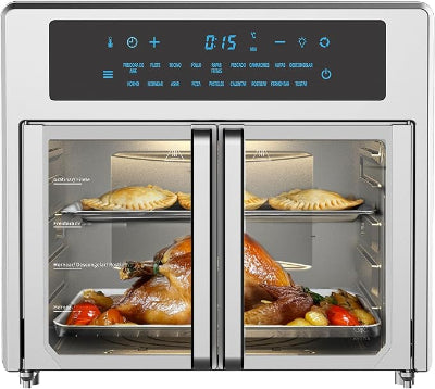 AVERA Freidora de Aire y Horno Eléctrico XL 25L con Puertas Francesas, Panel Digital 18 Funciones