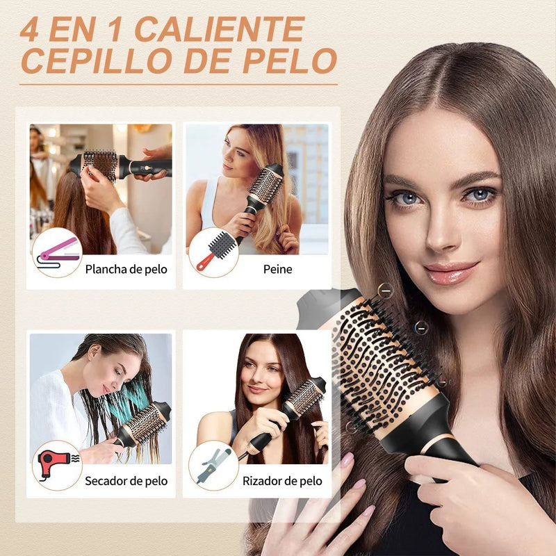 Cepillo Moldeador 4 en 1, Alacia, Riza, Seca y Peina