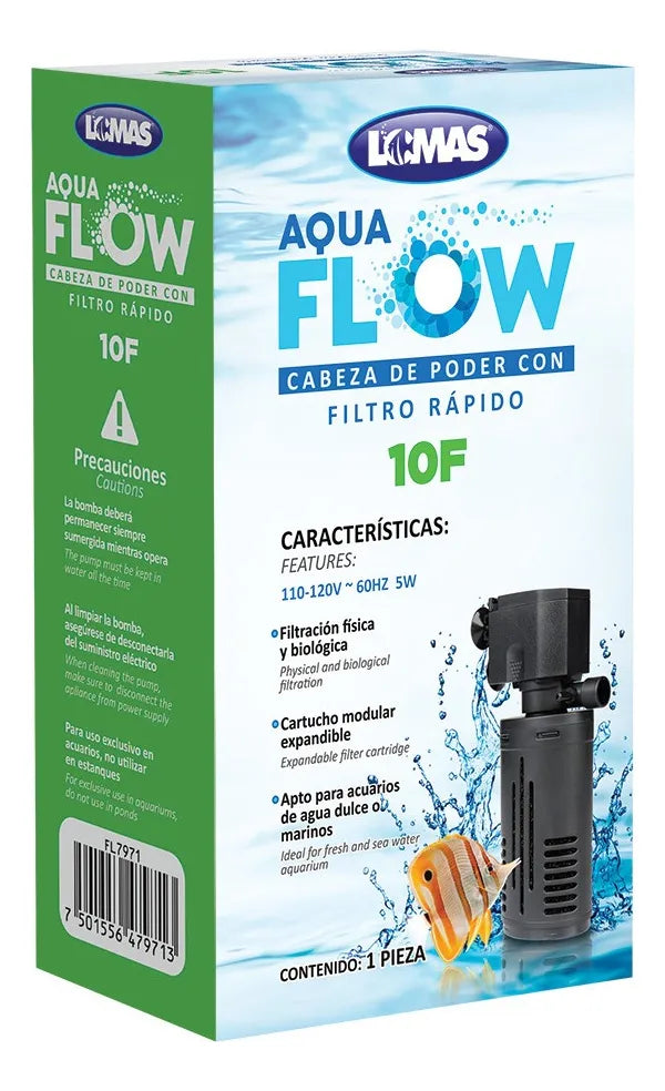 Filtro Interno Aquaflow 10 para Acuarios Hasta 120 Litros, Potente y Silencioso