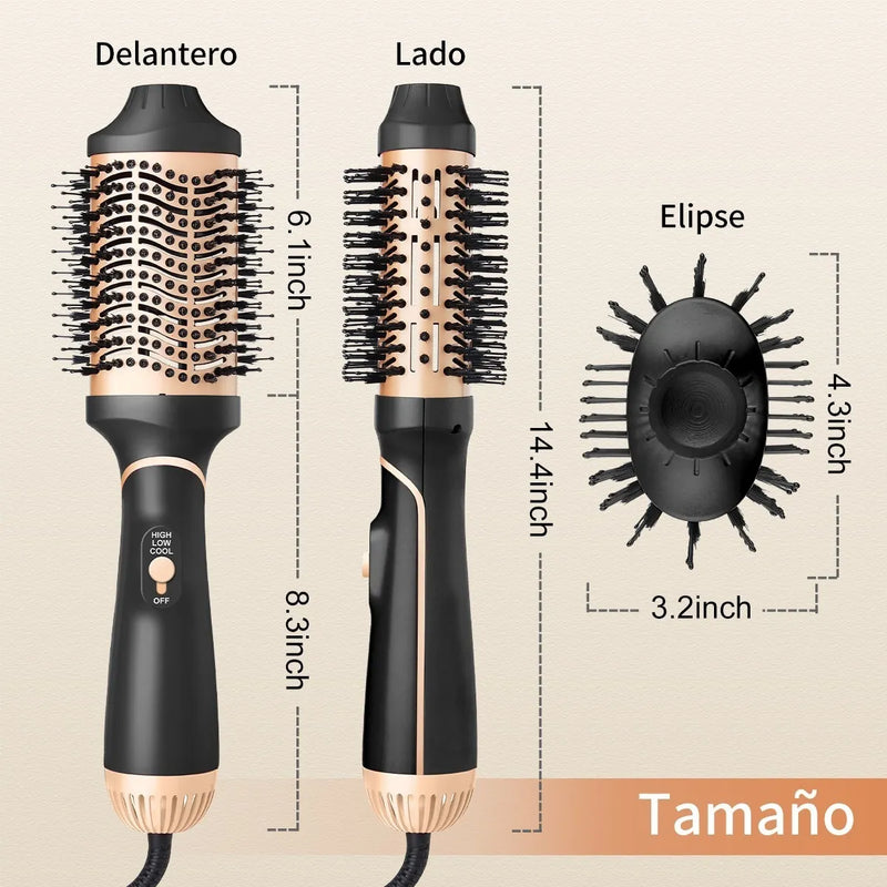 Cepillo Moldeador 4 en 1, Alacia, Riza, Seca y Peina