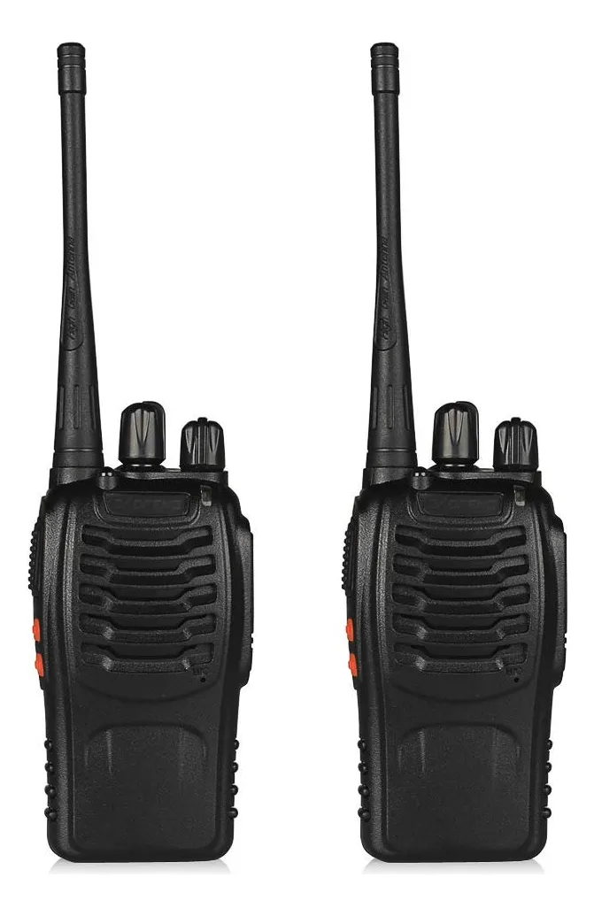 2 Radios Walkie Talkie BF-888S UHF Recargables con Linterna y Audífonos