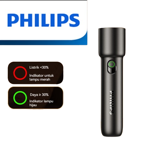Philips EDC Portable Flashlight, Rechargeable LED for Self-Defense, Camping, Hiking