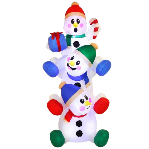 Muñeco de Nieve Inflable 1.8m con Luces LED Navidad Exterior e Interior