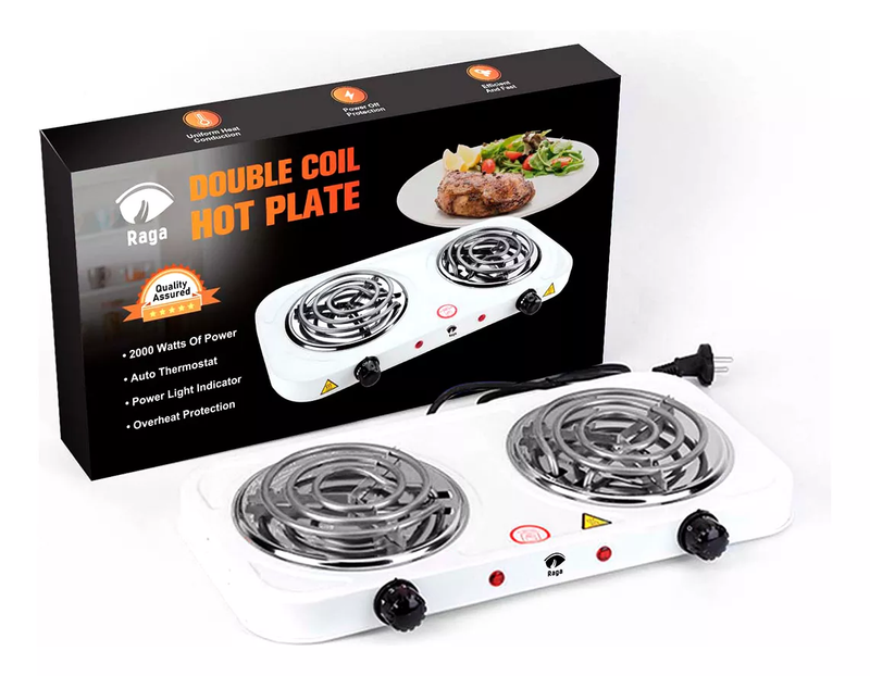 Electric Grill with 2 Stainless Steel Burners 2000W