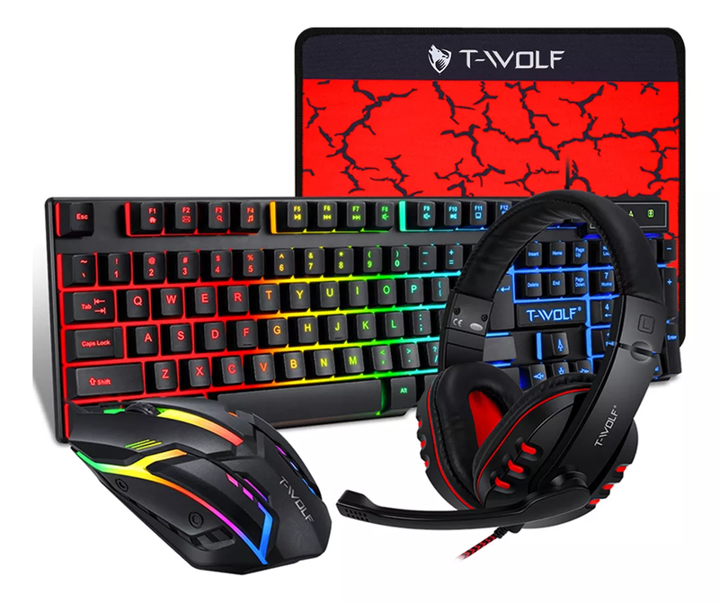 Kit Gamer para Escritorio 4 en 1 RGB T-Wolf