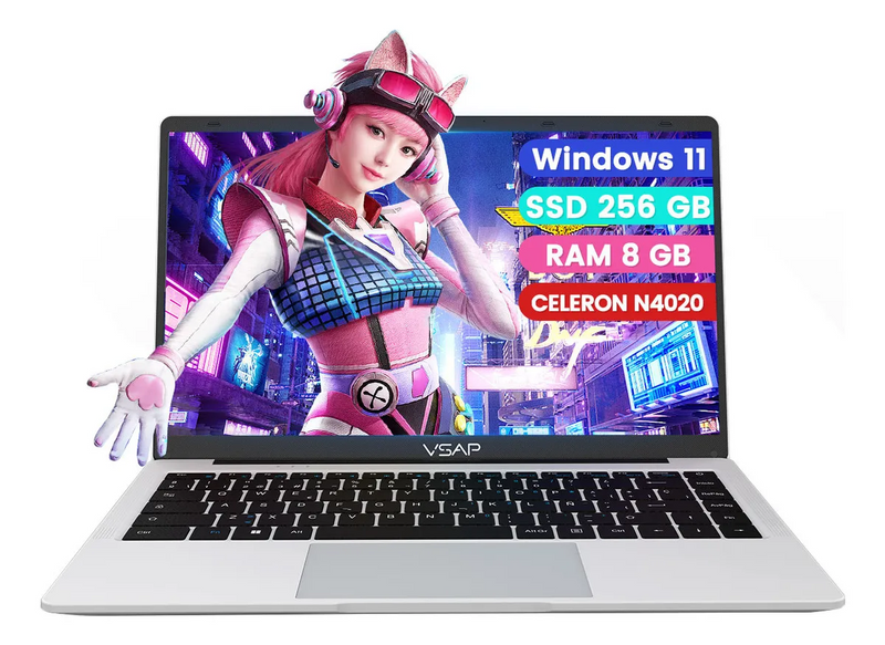 Laptop VSAP Intel Celeron N4020 8GB RAM 256GB SSD Windows 11 14.1''
