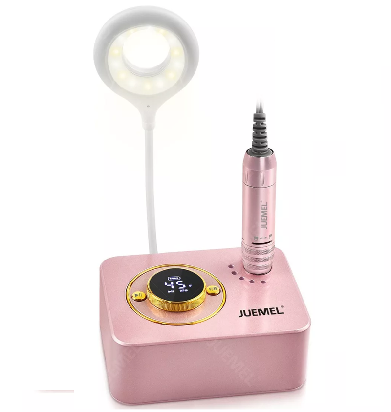 Juemel Professional Rechargeable Nail Polisher 45,000 rpm with LED Light