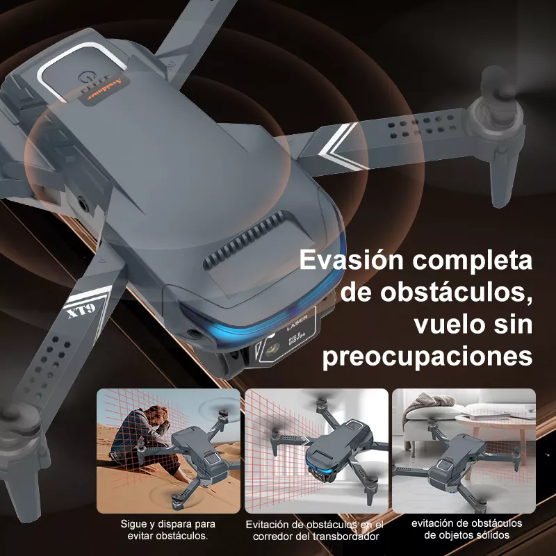 Mini Drone Axnen 4K XT9 Dual Cámara 3 Báterias