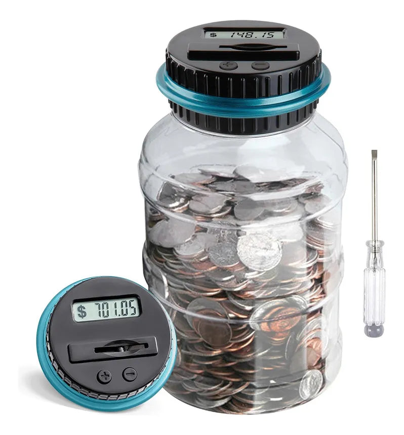 Alcancía Electrónica Digital LCD con Contador de Monedas Ahorradora Inteligente