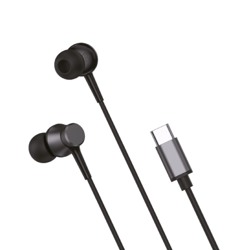 AEK CYBER Audífonos con Cable Tipo C de 1.2m y Micrófono HD Color Negro