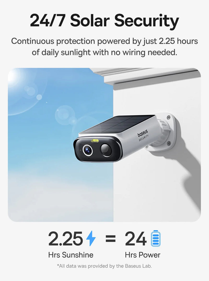 Cámara de Seguridad Solar para Exteriores Baseus Security S1 Lite 2K