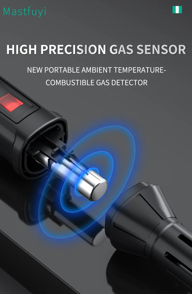 Detector de Fugas de Gas Portátil con Alarma Audible y Visual