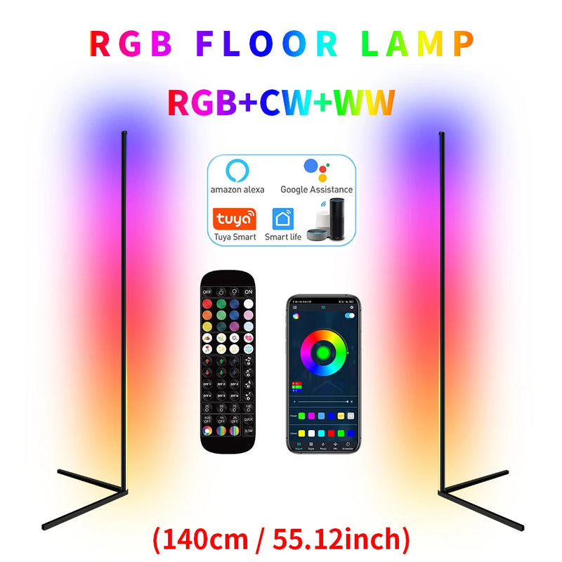 Lámpara LED de Esquina RGB Inteligente de 140 cm