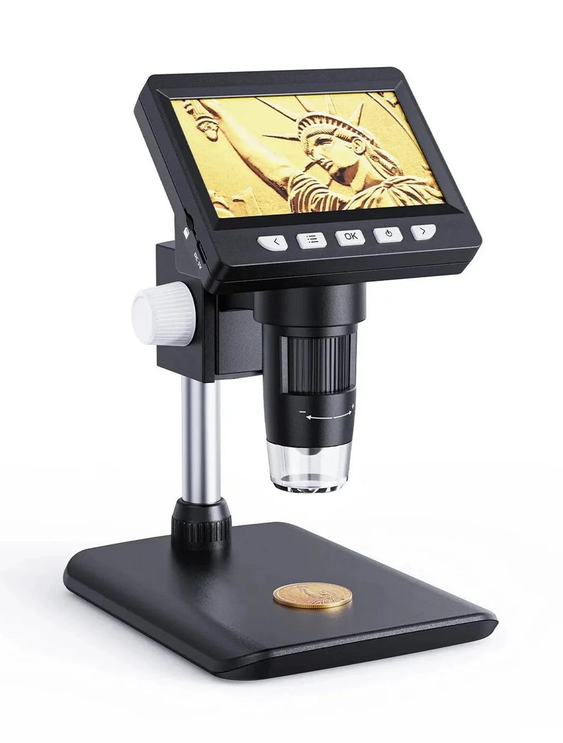 Digital Microscope with 4.3" 1080P 50-1000x Screen
