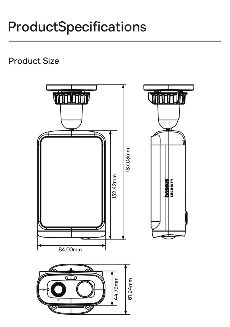 Cámara de Seguridad Solar para Exteriores Baseus Security S1 Lite 2K