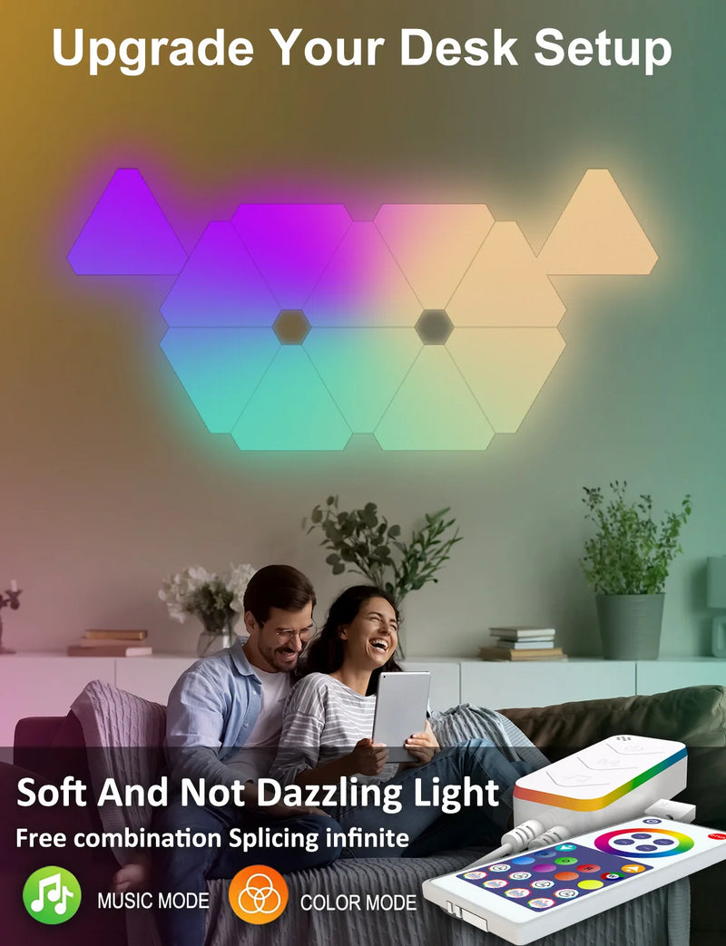 Luces LED de Pared Triangulares RGB Inteligentes Wi-Fi