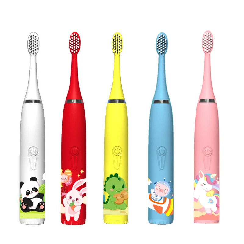 USB Electric Toothbrush for Kids with 12 Replacement Brush Heads