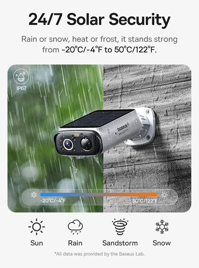 Cámara de Seguridad Solar para Exteriores Baseus Security S1 Lite 2K