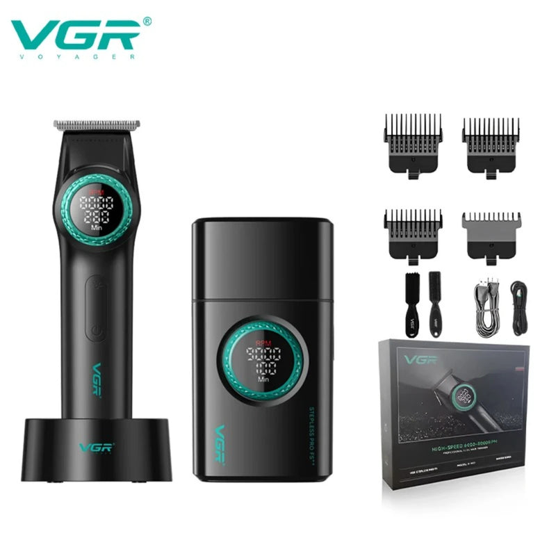 Kit de Maquina para Cortar Pelo y Rasuradora Profesional VGR