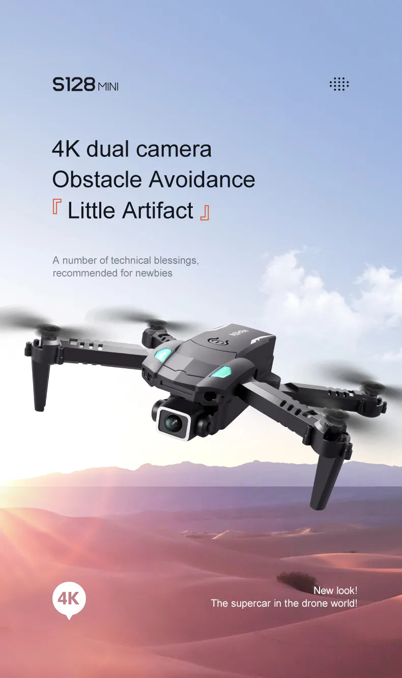 Mini Dron Profesional Cámara Dual S128 4K