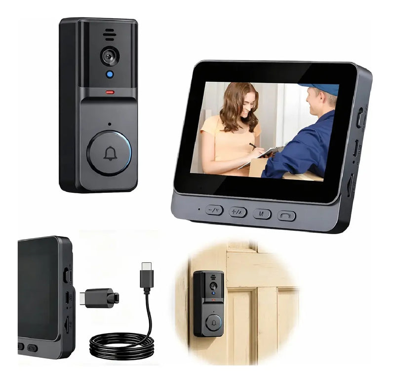 Timbre Inalámbrico con Cámara Inteligente y Pantalla de 4.3"