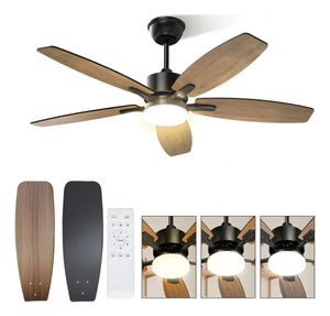 Ventilador de Techo Moderno con Luces LED de 5 Aspas