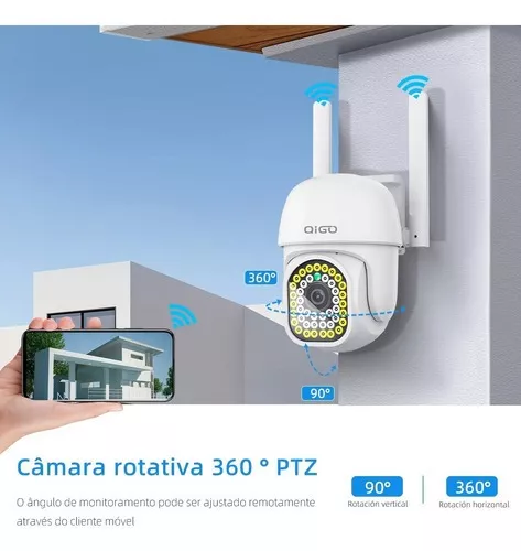 Cámara de Seguridad Inalámbrica QIGO para Exterior Wifi Impermeable
