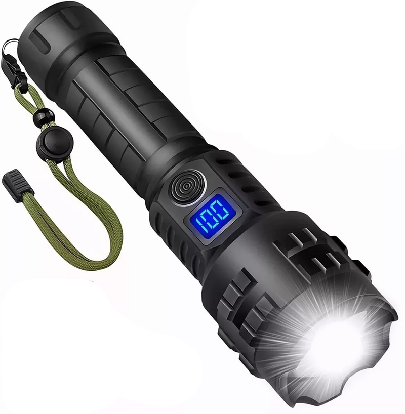 100,000 Lumen Waterproof Rechargeable Tactical Flashlight