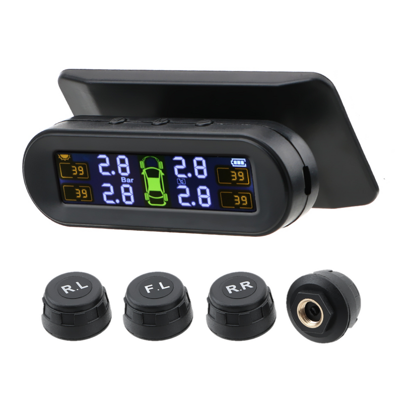 Sistema de Monitoreo de Presión de Neumáticos Solar con Pantalla LCD