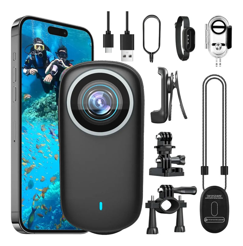 Mini Cámara Corporal 4K HD WiFi Impermeable IP67, Videocámara Portátil