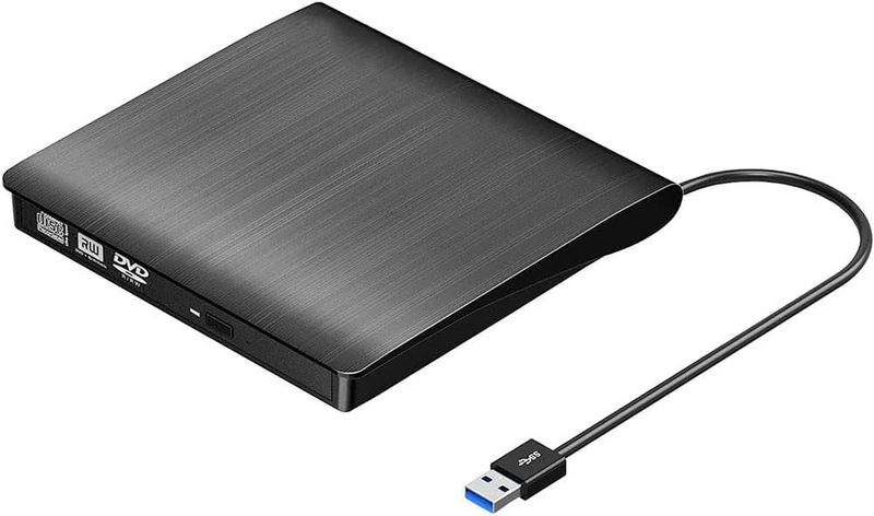 Lector y Grabadora Compatible con Windows, Mac y Linux, Alta Velocidad, Portátil con Cable Integrado
