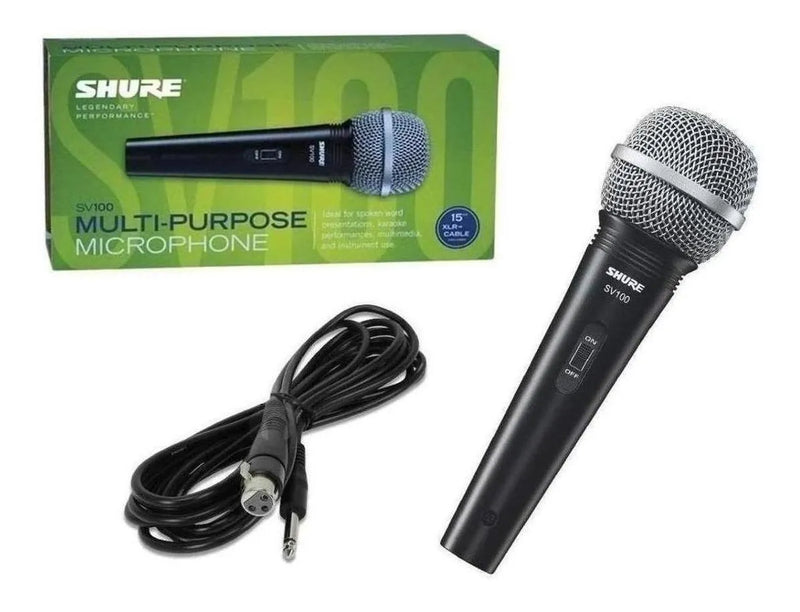 Micrófono Shure SV100, Dinámico XLR a 1/4”, Ideal para Voz y Karaoke