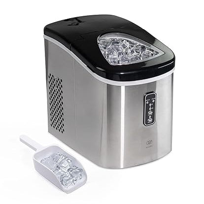 AVERA Máquina de Hielo Tipo Bala, Hasta 12 kg/Día, Acero Inoxidable, Para Casa y Oficina