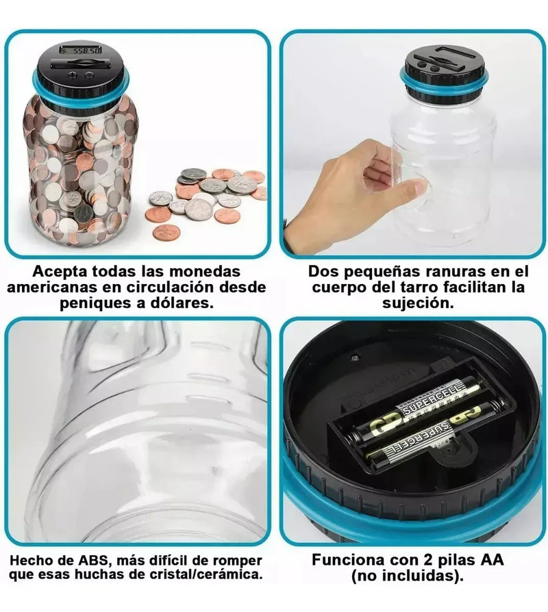 Alcancía Electrónica Digital LCD con Contador de Monedas Ahorradora Inteligente