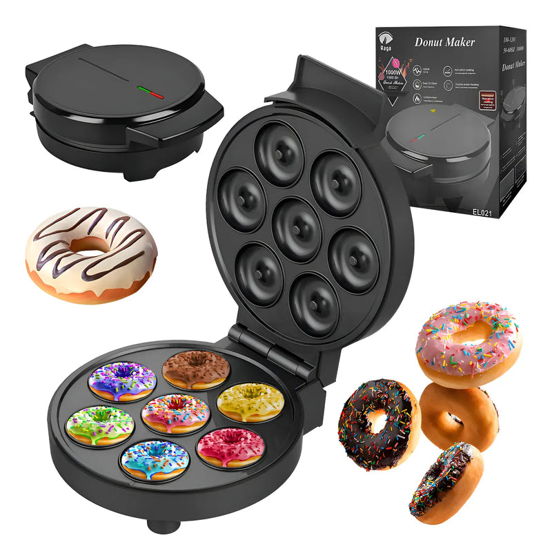 Mini Donera Eléctrica Antiadherente, Prepara Donas Fácil y Rápido