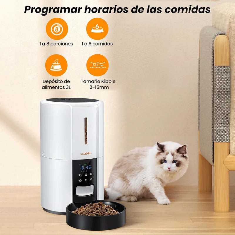 Comedero Automático e Interactivo Wopet Frank, Capacidad 3 kg