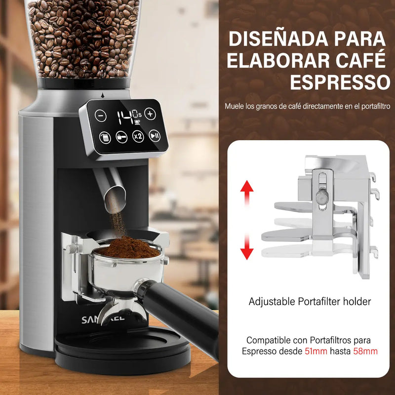 Molinillo de Café Eléctrico SANGKEE para Espresso y Granos de Café