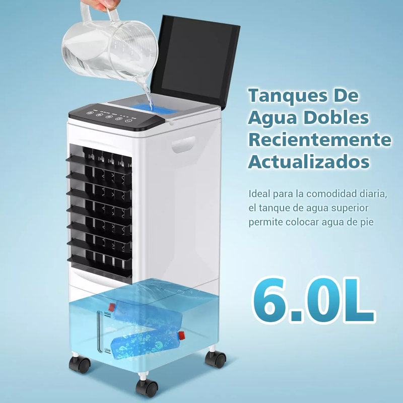 Enfriador De Aire Acondicionado Portátil Ventilador Frío 6L, 3 en 1